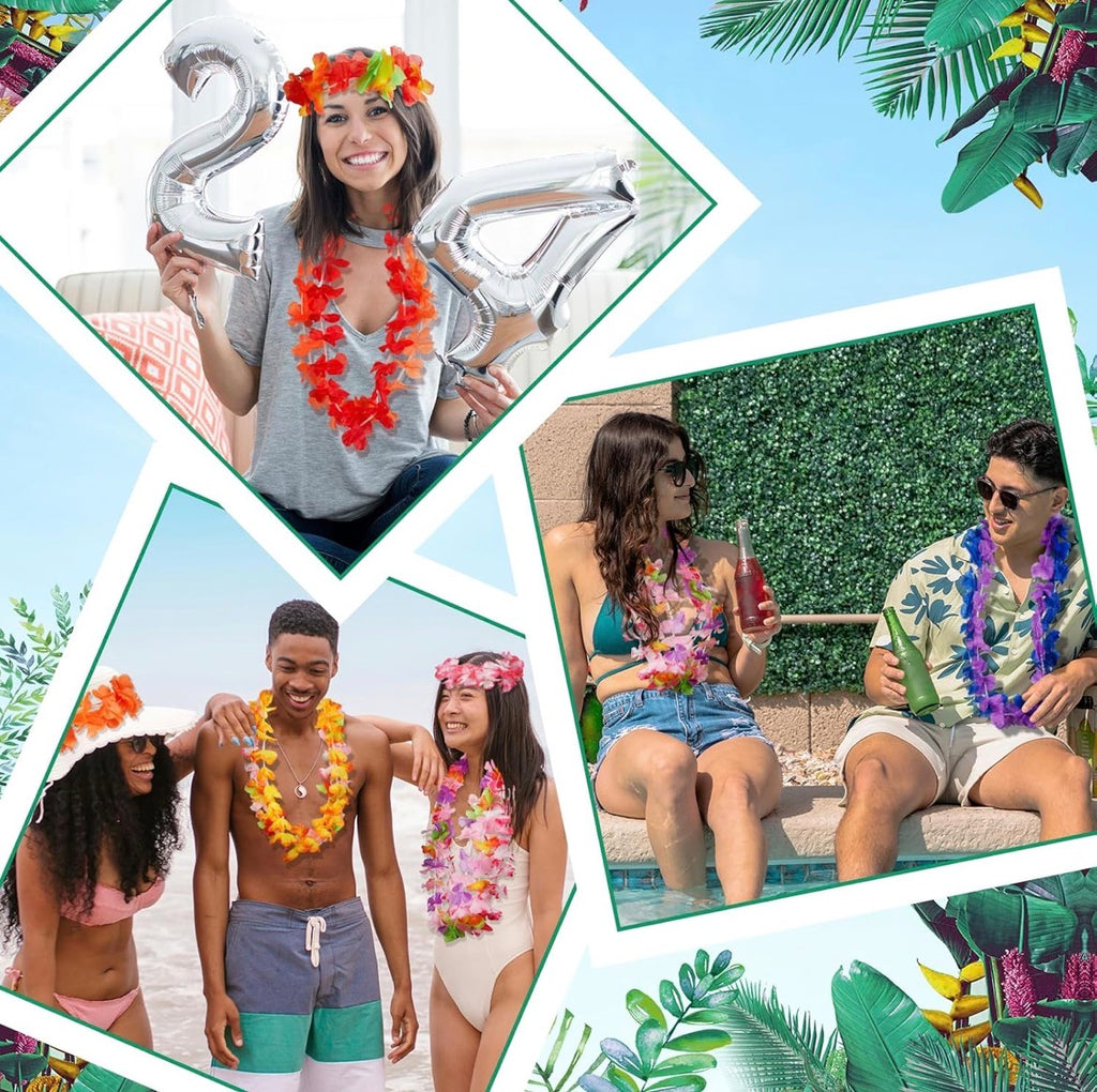 Freyalife Hawaiian Leis Decorations,Leis for Luau Party Decor Flower,Tropical Hawaiian Bulk Hula Dance Party Decor
