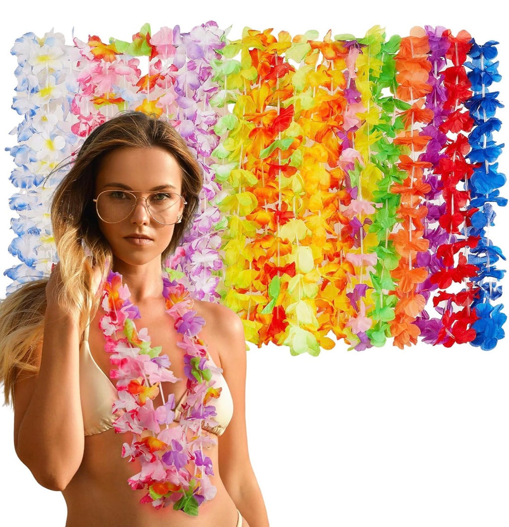 Freyalife Hawaiian Leis Decorations,Leis for Luau Party Decor Flower,Tropical Hawaiian Bulk Hula Dance Party Decor