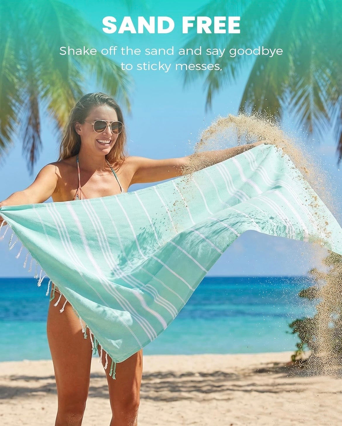 Turkish Beach Towels Vacation Essentials Quick Dry Sand Free Oversized Bath Pool Swim Towel Extra Large XL Blanket Adult Travel Cruise Accessories Must Haves Clearance Stuff Necessities