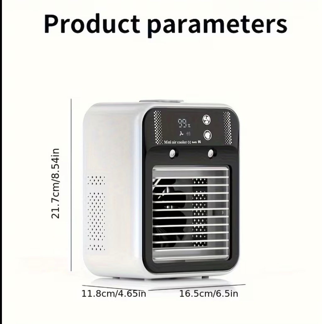 Portable Air Conditioner, Portable Cooling Wind Fan, 6000mAh Air Wind Fan, USB-C Charging, 2 Types of Wind Speed and 2 Types of Air Wind Model (Connection/Interchange), Portable Integrated Air Wind Fan, Cooling Function