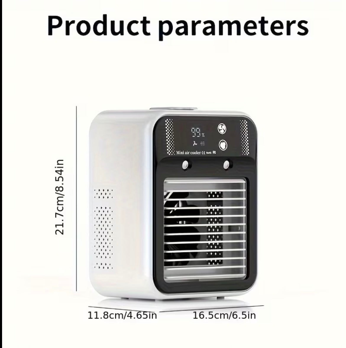 Portable Air Conditioner, Portable Cooling Wind Fan, 6000mAh Air Wind Fan, USB-C Charging, 2 Types of Wind Speed and 2 Types of Air Wind Model (Connection/Interchange), Portable Integrated Air Wind Fan, Cooling Function